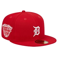 Men's New Era Red Detroit Tigers Logo 59FIFTY Fitted Hat
