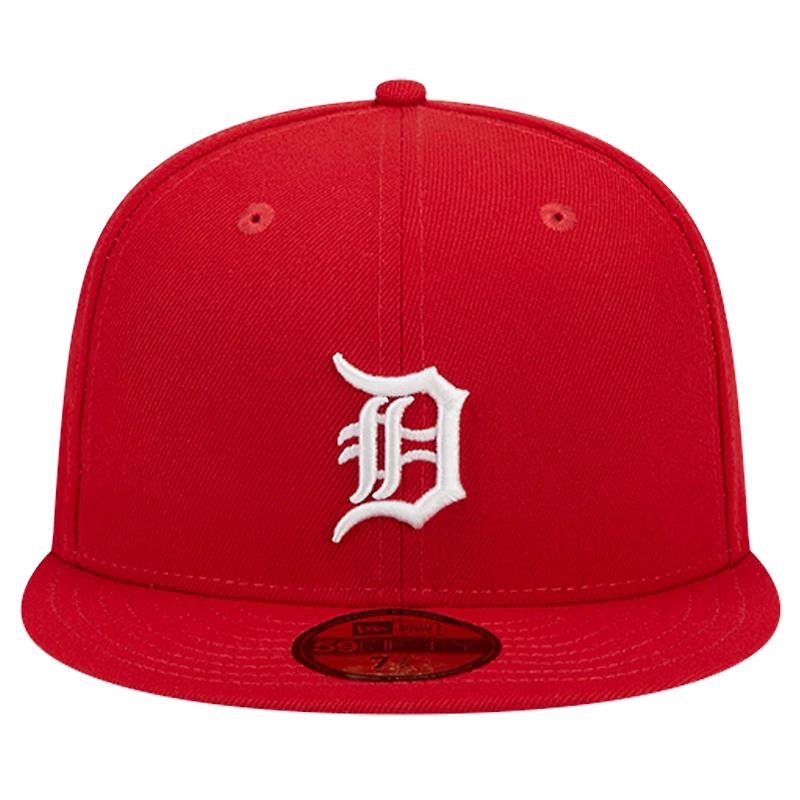 Casquette ajustée 59FIFTY rouge avec logo des Detroit Tigers pour hommes New Era