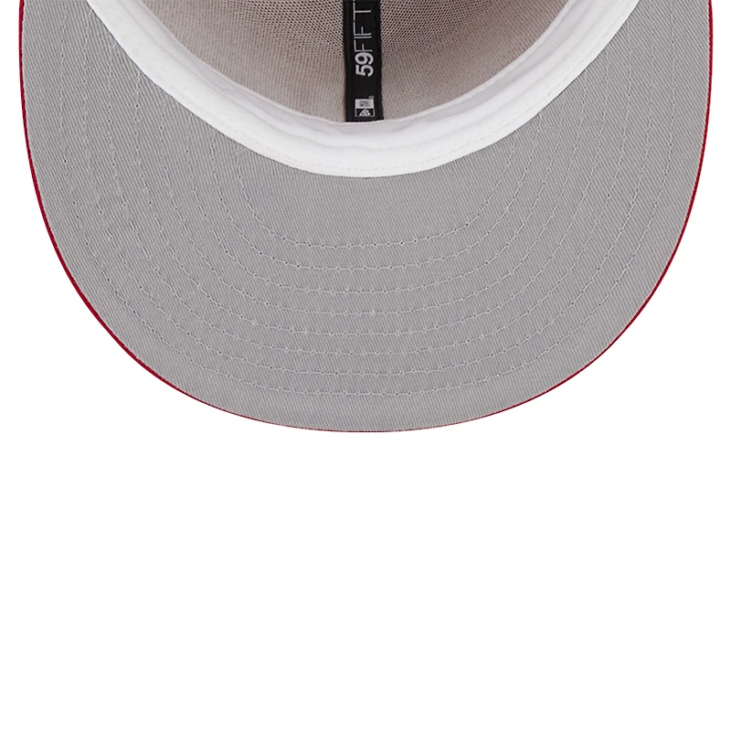 Casquette ajustée 59FIFTY rouge avec logo des Detroit Tigers pour hommes New Era