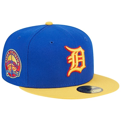 Casquette ajustée 59FIFTY Empire Detroit Tigers New Era pour homme, bleu roi/jaune