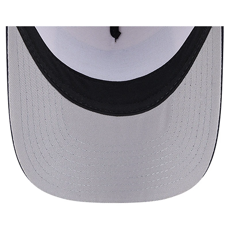 Men's New Era Stone/Navy Detroit Tigers Text A-Frame Trucker 9FORTY Hat