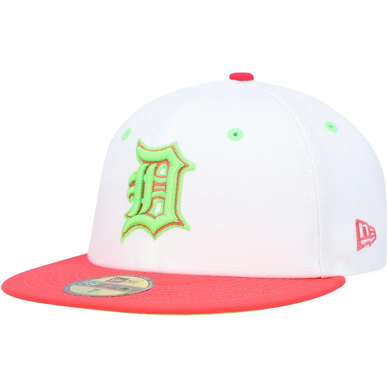 Casquette ajustée New Era Detroit Tigers 1968 World Series Strawberry Lolli 59FIFTY pour homme, blanc/corail