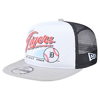 Casquette snapback New Era 9FIFTY blanche/grise pour homme, motif rétro Detroit Tigers