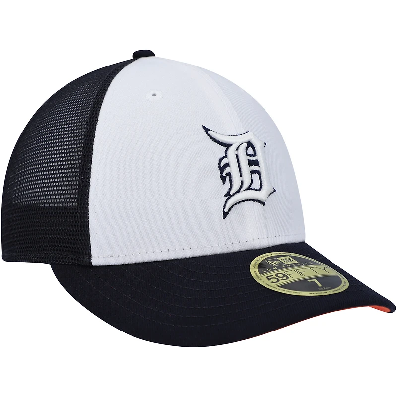 Men's New Era White/Navy Detroit Tigers 2023 On-Field Batting Practice Low Profile 59FIFTY Fitted Hat