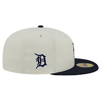 Men's New Era White/Navy Detroit Tigers Blossom 59FIFTY Fitted Hat