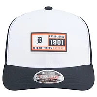 Men's New Era White/Navy Detroit Tigers Established Patch 9SEVENTY Adjustable Hat