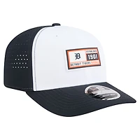 Men's New Era White/Navy Detroit Tigers Established Patch 9SEVENTY Adjustable Hat