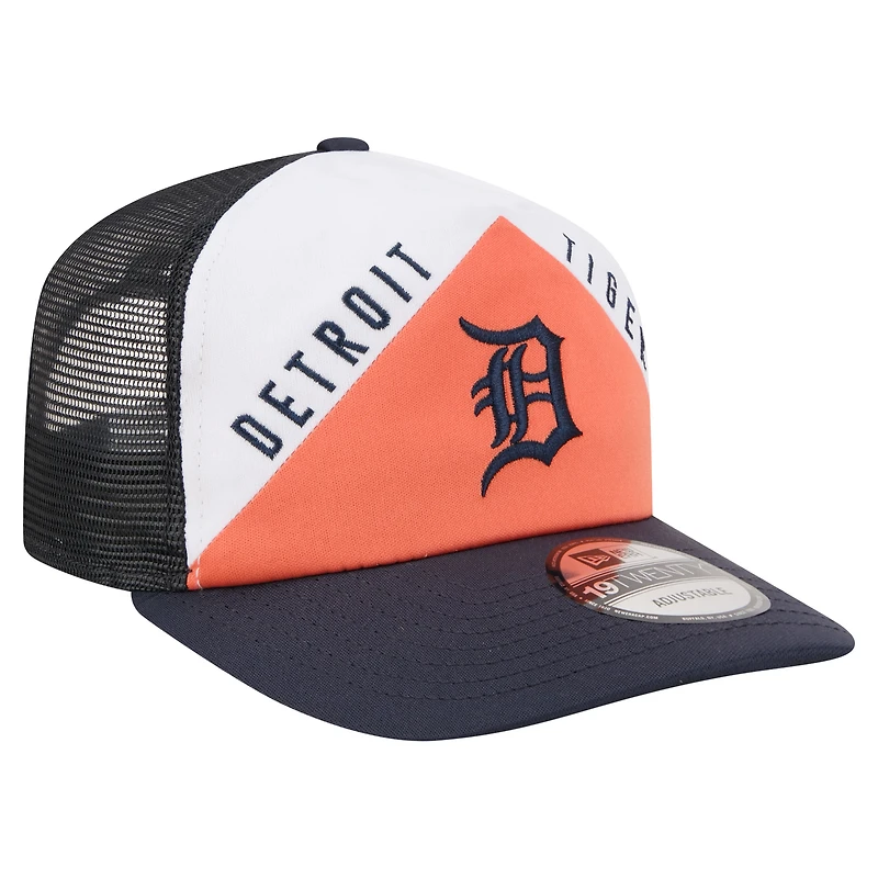 Men's New Era White/Navy Detroit Tigers Retro Cut 19TWENTY Adjustable Trucker Hat