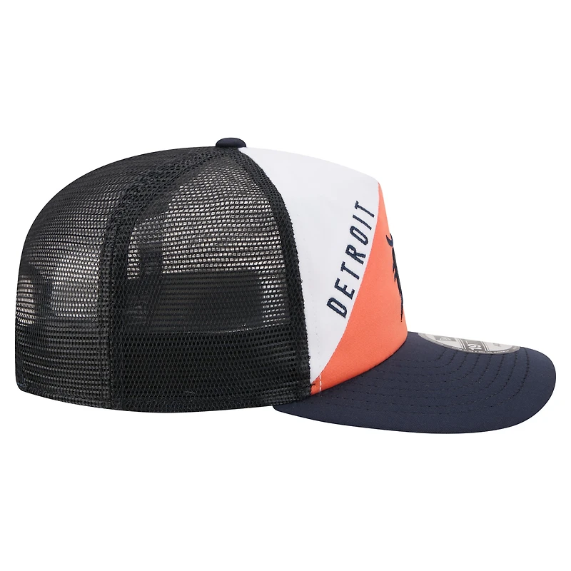 Men's New Era White/Navy Detroit Tigers Retro Cut 19TWENTY Adjustable Trucker Hat