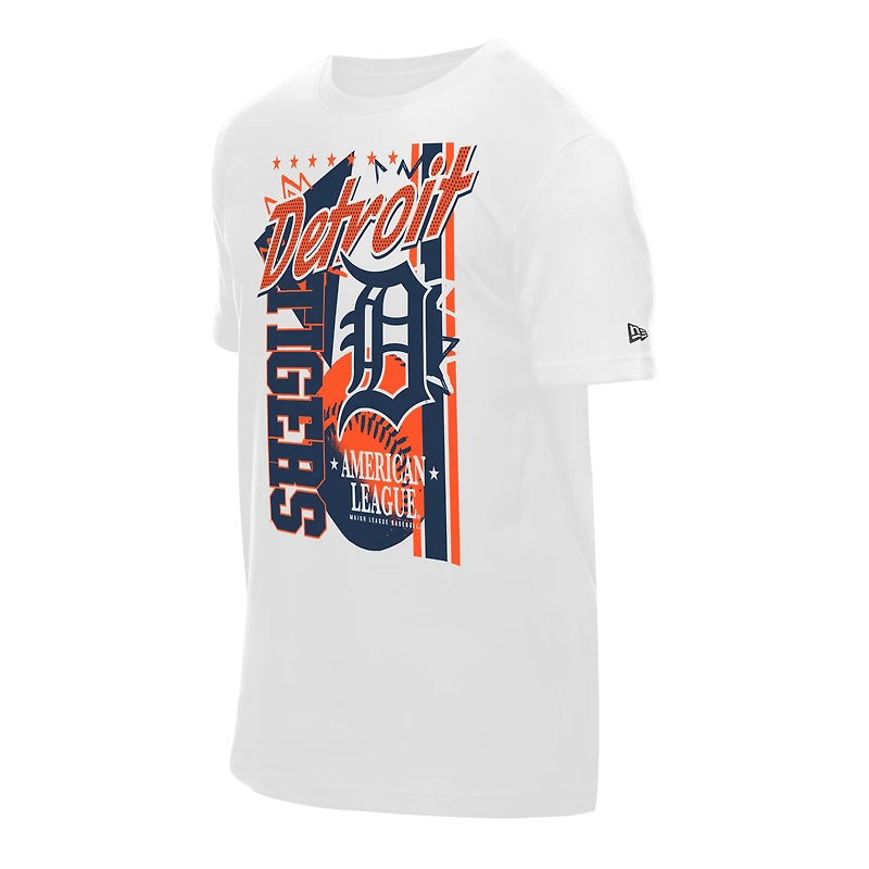 T-shirt New Era blanc à gros graphisme des Detroit Tigers pour homme