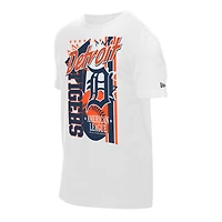 T-shirt New Era blanc à gros graphisme des Detroit Tigers pour homme