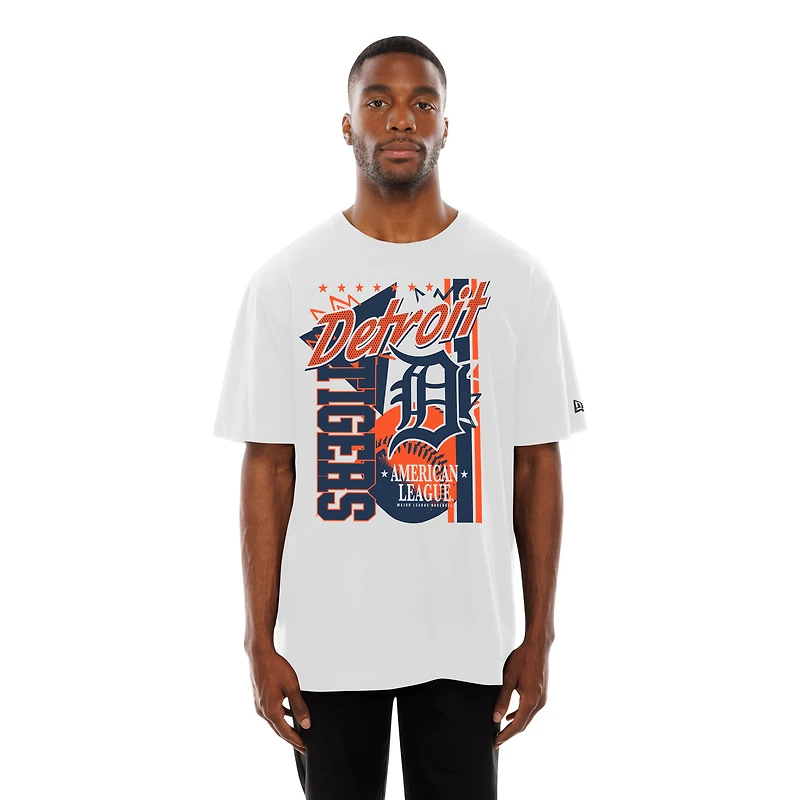 T-shirt New Era blanc à gros graphisme des Detroit Tigers pour homme