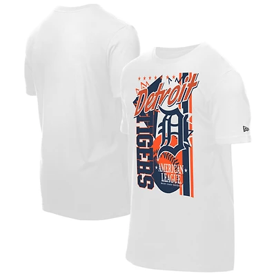T-shirt New Era blanc à gros graphisme des Detroit Tigers pour homme