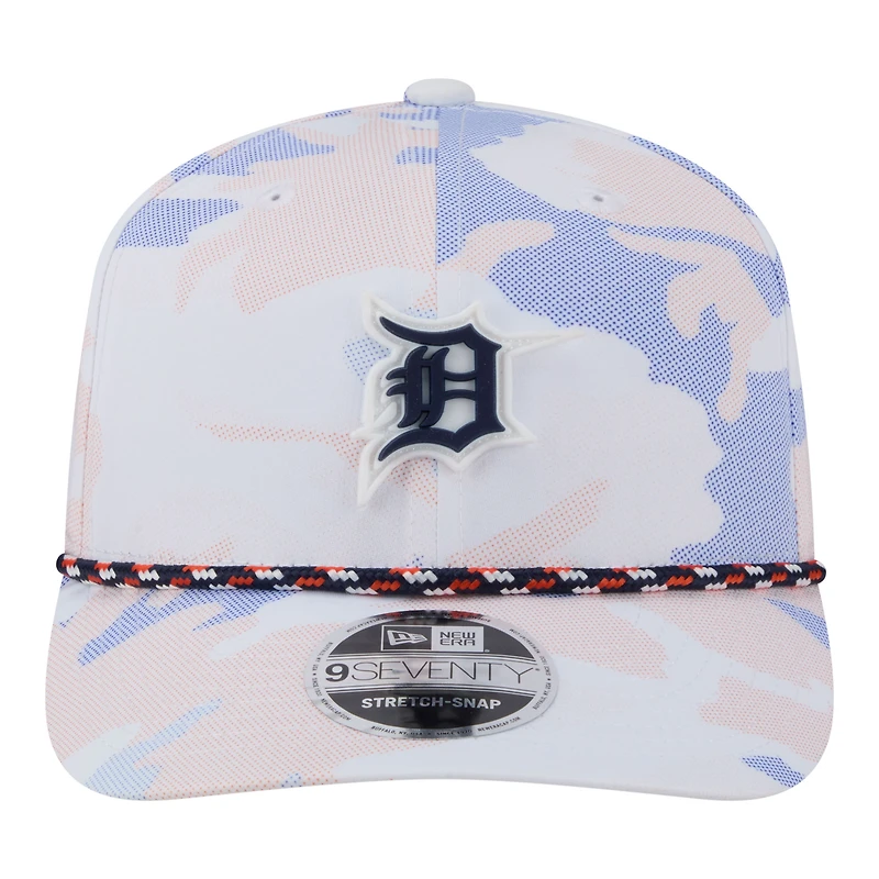 Casquette ajustable New Era blanche Detroit Tigers Camo Rope 9SEVENTY pour homme
