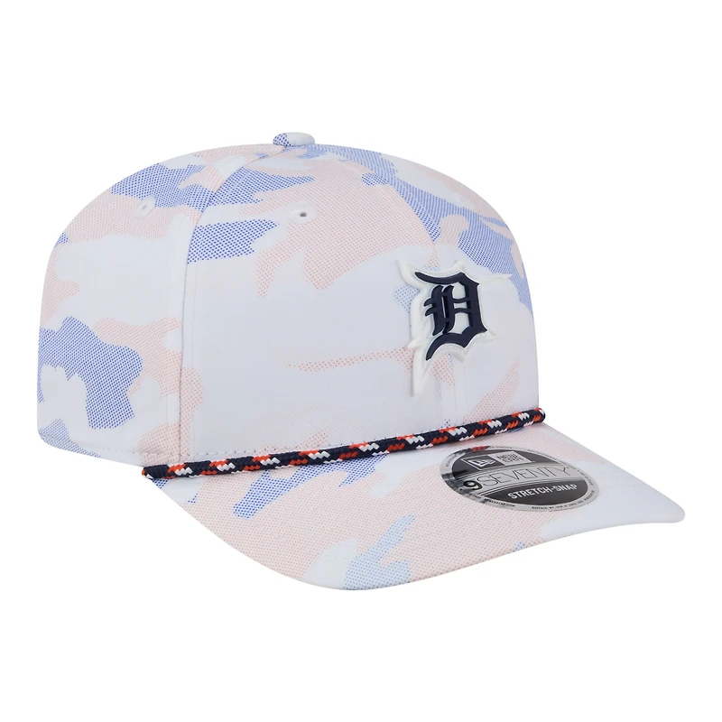 Casquette ajustable New Era blanche Detroit Tigers Camo Rope 9SEVENTY pour homme