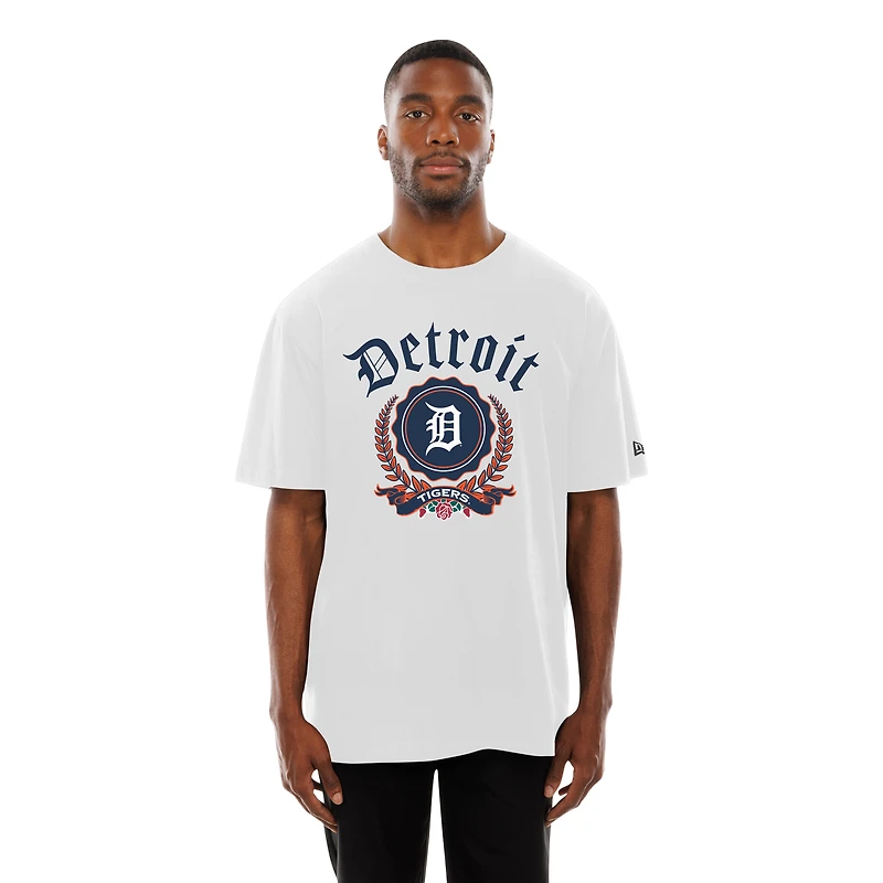 T-shirt New Era blanc à imprimé Fleur des Detroit Tigers pour homme