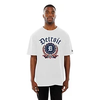 T-shirt New Era blanc à imprimé Fleur des Detroit Tigers pour homme