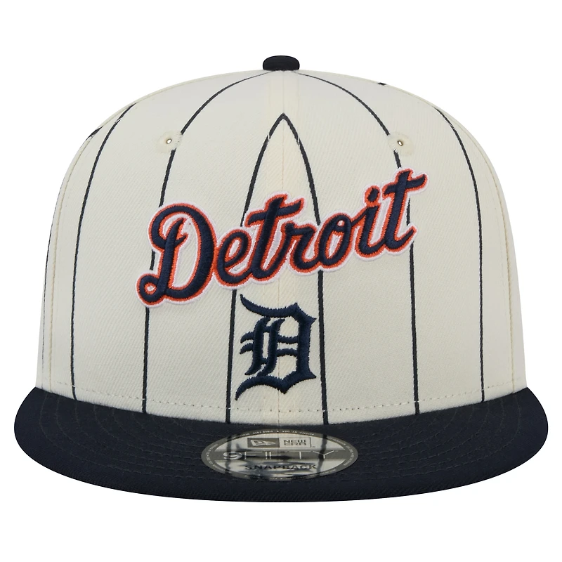 Casquette snapback à rayures blanches Detroit Tigers 9FIFTY de New Era pour homme