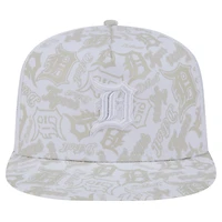 Men's New Era White Detroit Tigers Logo Dunes A-Frame Trucker 9FIFTY Snapback Hat