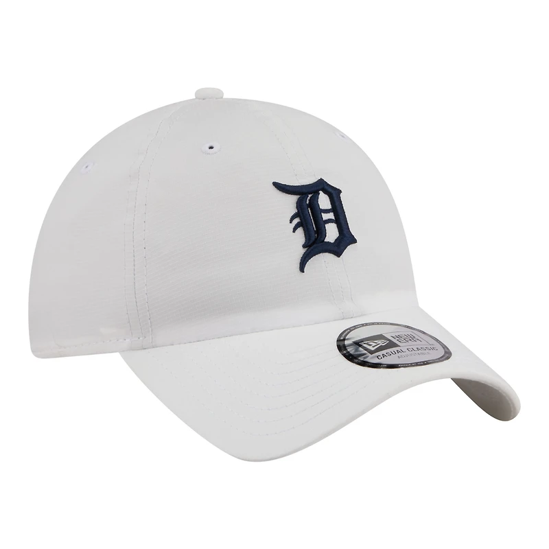 Casquette New Era blanche pour homme, modèle Detroit Tigers, en tissu ripstop, style classique décontracté et ajustable