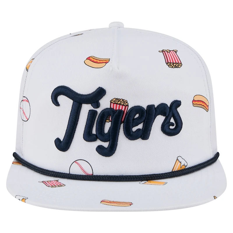 Men's New Era White Detroit Tigers Team Cheer Rope 19TWENTY Adjustable Hat