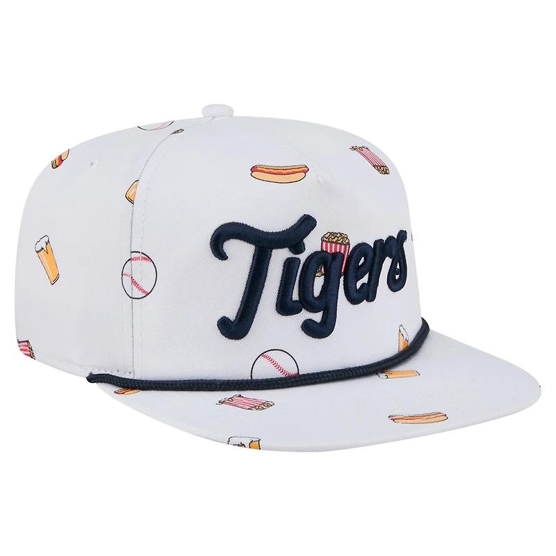 Men's New Era White Detroit Tigers Team Cheer Rope 19TWENTY Adjustable Hat