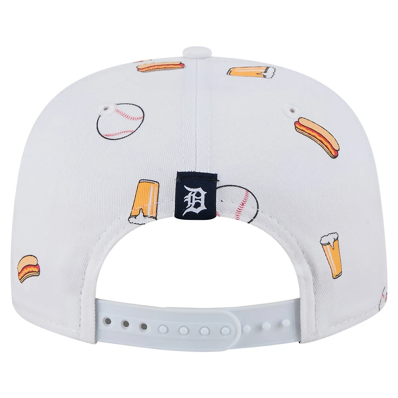 Men's New Era White Detroit Tigers Team Cheer Rope 19TWENTY Adjustable Hat