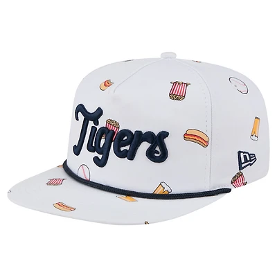 Men's New Era White Detroit Tigers Team Cheer Rope 19TWENTY Adjustable Hat