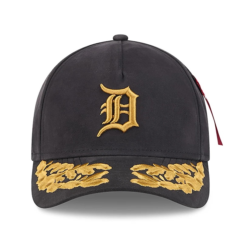 Men's New Era x Alpha Industries  Black Detroit Tigers A-Frame 9FORTY Adjustable Hat