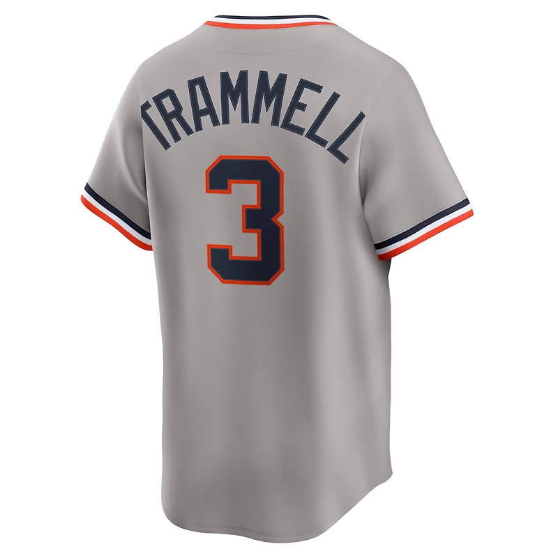 Maillot Nike Alan Trammell gris Detroit Tigers Collection Cooperstown en édition limitée pour homme