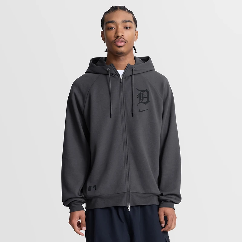 Sweat à capuche zippé Nike Detroit Tigers Authentic Collection Player Raglan Dri-FIT anthracite pour homme