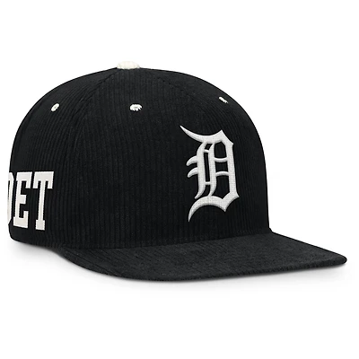 Men's Nike  Black Detroit Tigers Pro Corduroy Structured Snapback Hat