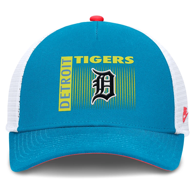 Casquette ajustable Nike Rise Neon bleu/blanc des Detroit Tigers pour homme