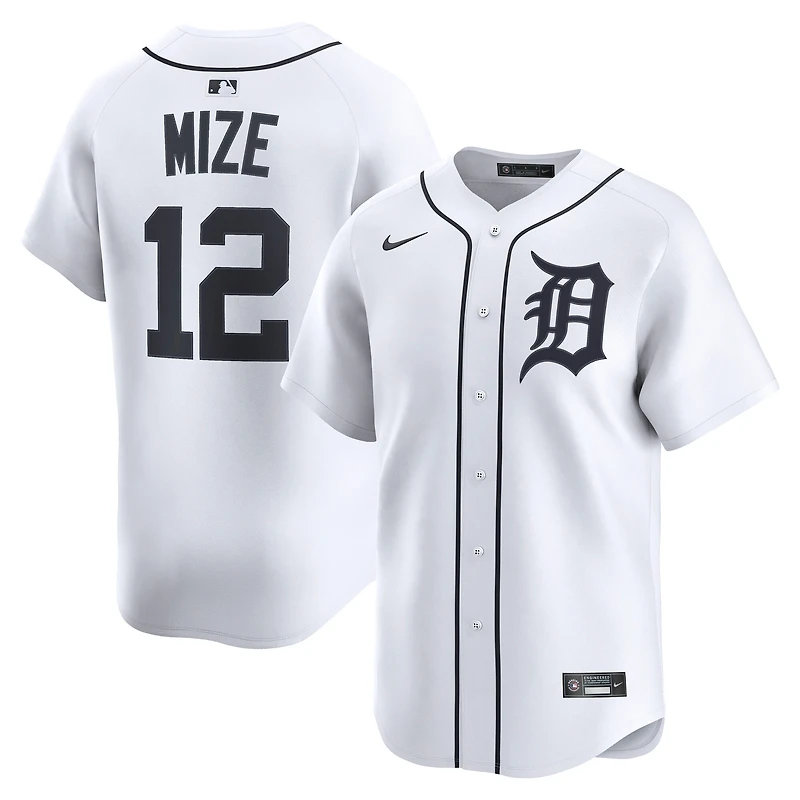Maillot de joueur alternatif Nike Casey Mize pour homme, blanc, Detroit Tigers, édition limitée
