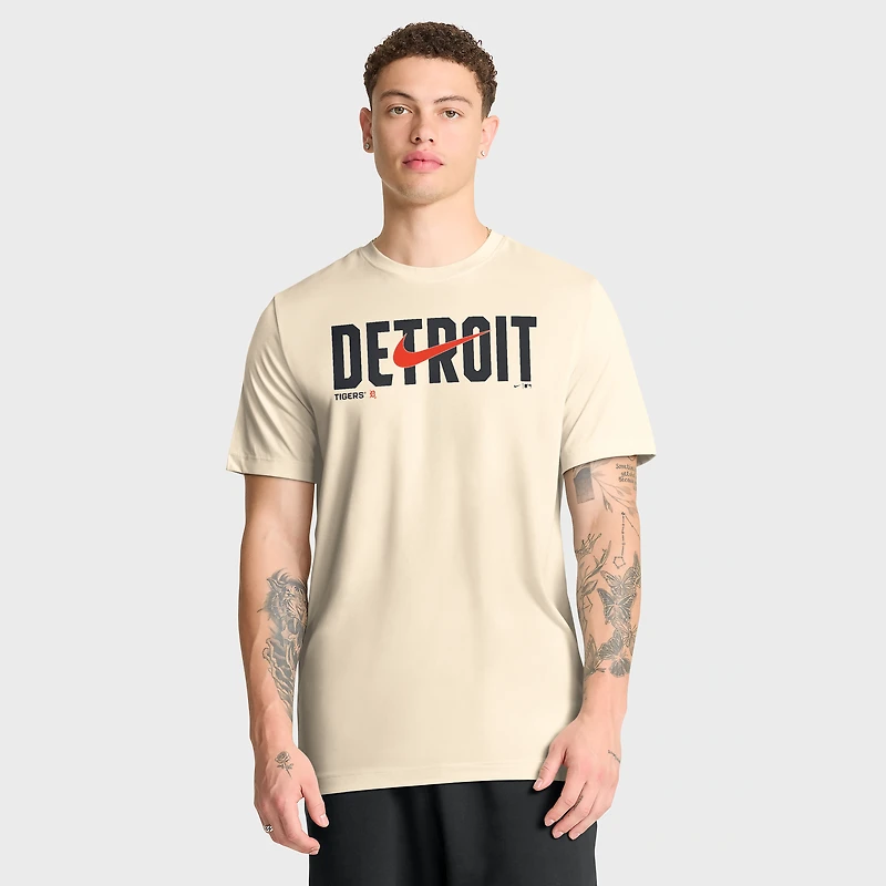 T-shirt Nike Dri-FIT Legend Swoosh gris chiné pour homme des Detroit Tigers