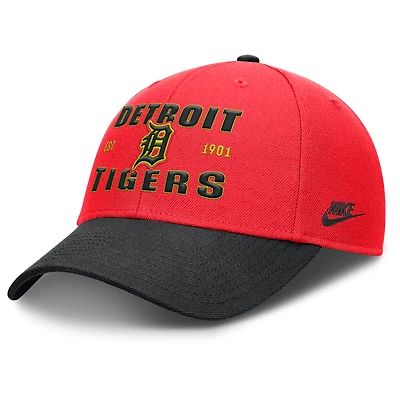 Men's Nike Crimson/Black Detroit Tigers Neon 90s Rise Adjustable Hat