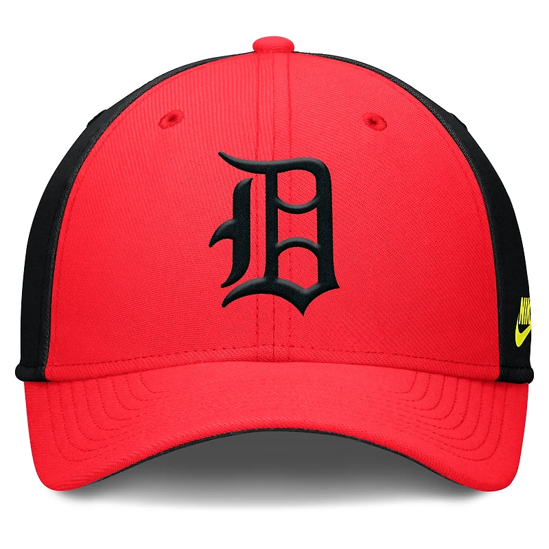Men's Nike Crimson/Black Detroit Tigers Neon 90s Rise SwooshFlex Hat