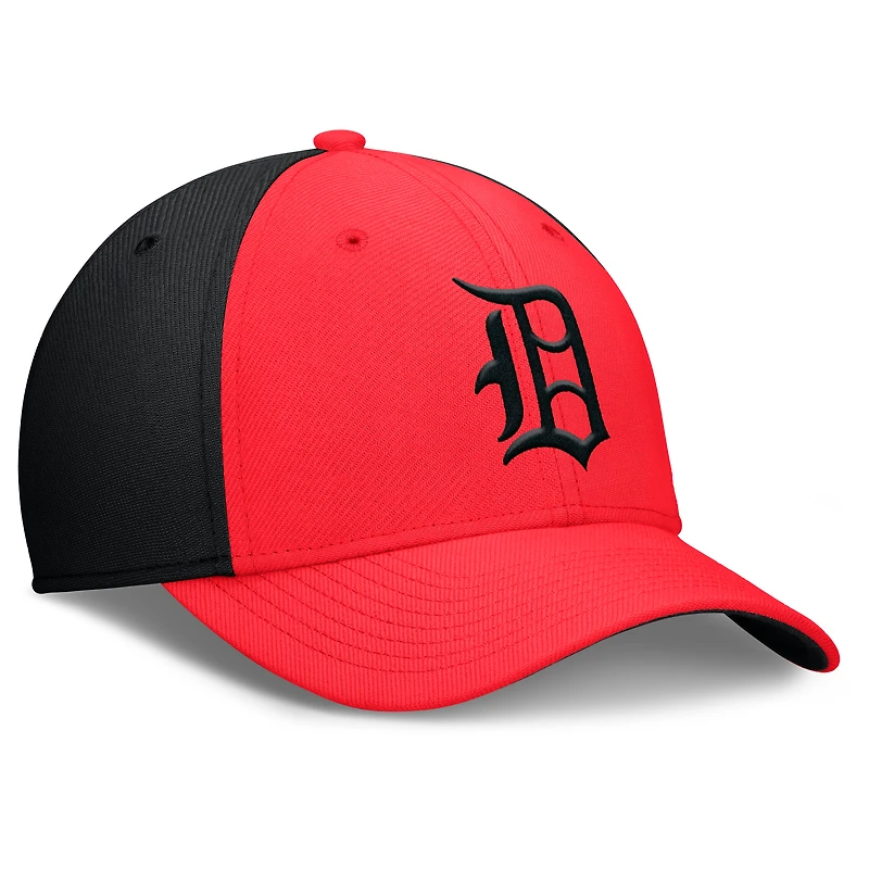 Men's Nike Crimson/Black Detroit Tigers Neon 90s Rise SwooshFlex Hat