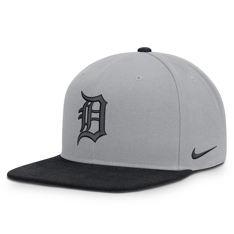 Casquette snapback Nike Detroit Tigers Primetime Pro Dri-FIT grise et marine pour homme