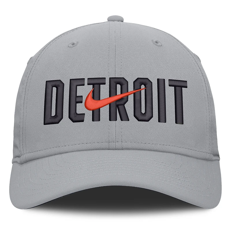 Casquette Nike grise Detroit Tigers Primetime Rise Dri-FIT Flex pour homme
