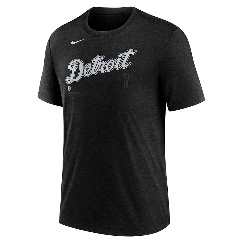 Men's Nike Natural Detroit Tigers Wordmark Tri-Blend T-Shirt