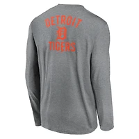 Men's Nike Heather Charcoal Detroit Tigers 2-Hit Legend Dri-FIT Long Sleeve T-Shirt