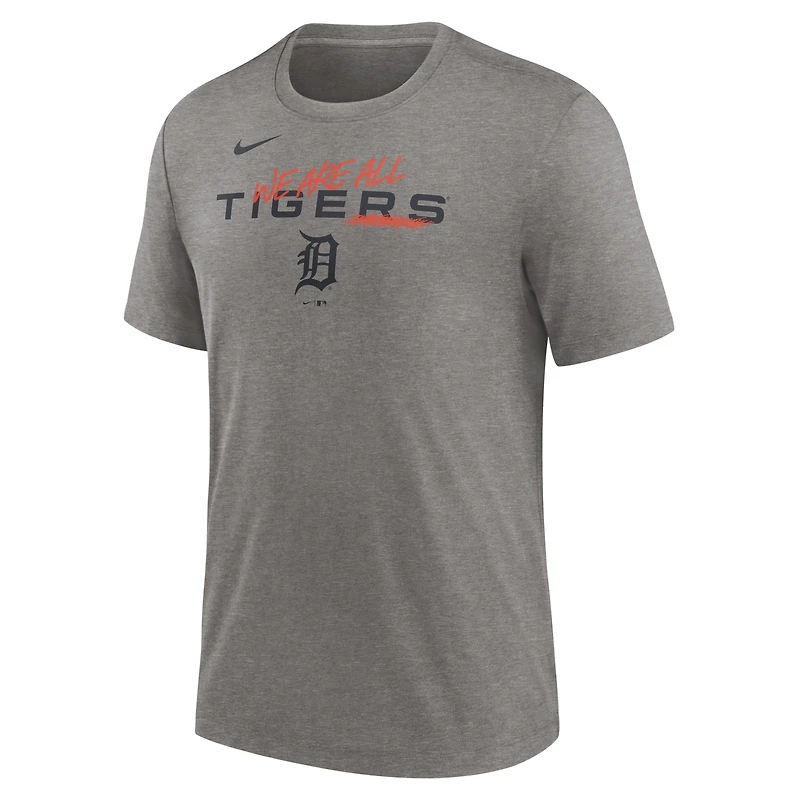 T-shirt à trois mélanges Nike Heather Charcoal Detroit Tigers We Are All pour homme