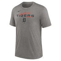 T-shirt à trois mélanges Nike Heather Charcoal Detroit Tigers We Are All pour homme