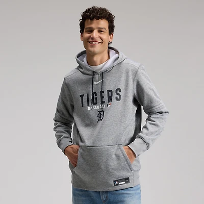 Men's Nike Heather Gray Detroit Tigers Authentic Collection Therma-FIT Hoodie