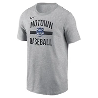 T-shirt Nike gris chiné City Connect pour homme avec inscription « Team Phrase » des Detroit Tigers