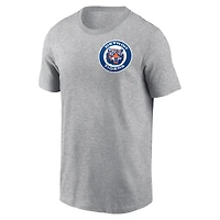Men's Nike Heather Gray Detroit Tigers Cooperstown Collection Large Logo 2-Hit T-Shirt