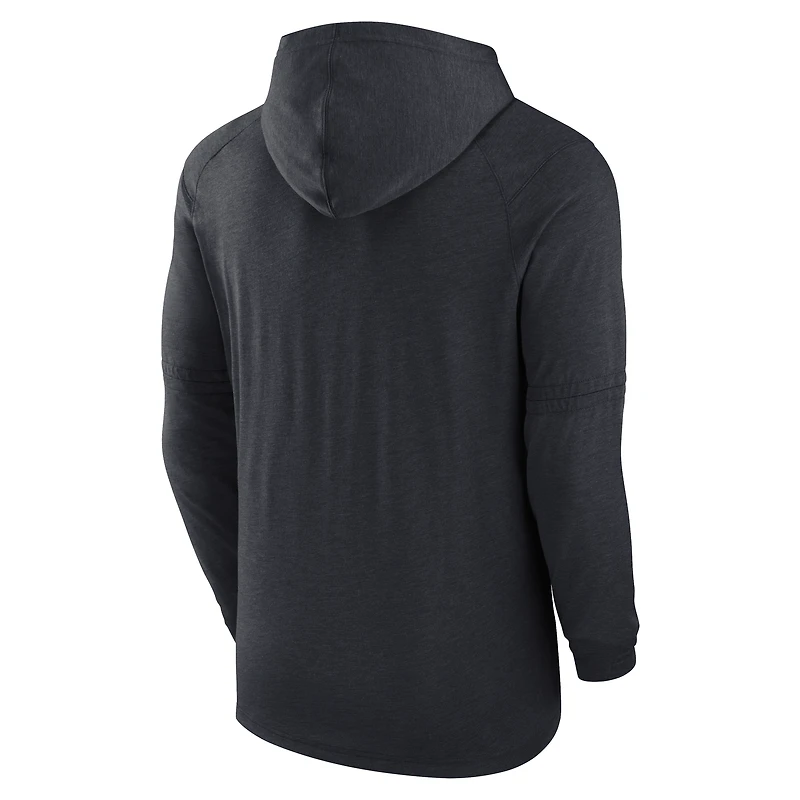Men's Nike Heather Navy Detroit Tigers Authentic Collection Tri-Blend Performance Pullover Hoodie
