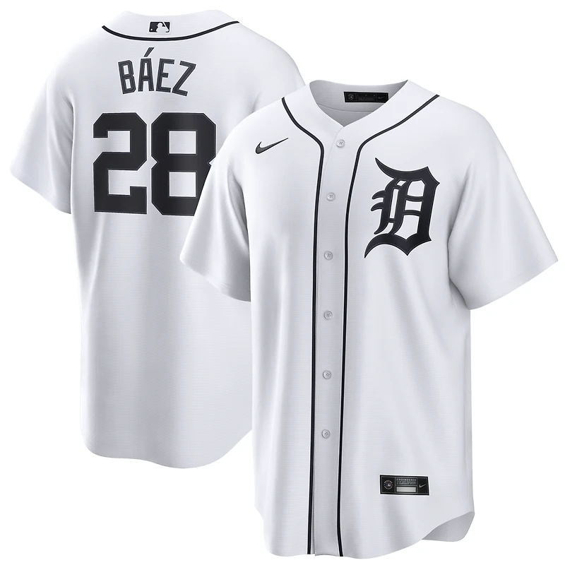 Men's Nike Javier Báez White Detroit Tigers Home Replica Jersey