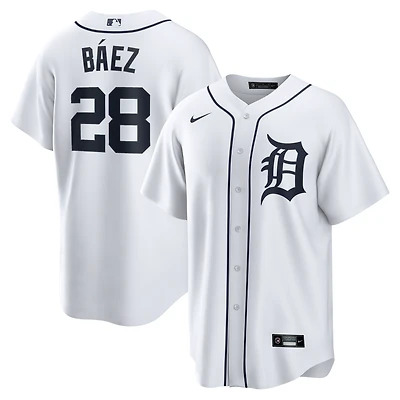 Maillot Nike Javier Baez pour homme, réplique blanche du joueur à domicile des Detroit Tigers